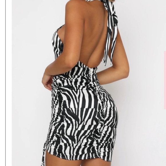 Take A Look Mini Dress Zebra white fox Boutique - Picture 4 of 5